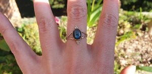 925 Sterling <b>Silver</b> Natural Blue Fire Labradorite Ring <b>Handmade</b> Labradorite Gemstone Women Jewelry Wedding Ring Gift For Her - Product Image 3