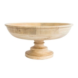 Bandeja Redonda de Madera con Base de Pedestal, Diseño Rústico para Decoración de Interiores, Centro de Mesa Duradero para Sala de Estar - Product Image 1