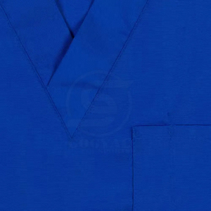 Unisex Royal Blue V-Neck <b>Scrub</b> <b>Top</b> With Pockets Cotton Polyester Woven Hospital Uniforms - Product Image 6