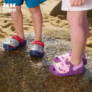 KOCOTREE Sandal pantai anak, Kasut kartun hiu Unicorn EVA Non Slip untuk luar ruangan