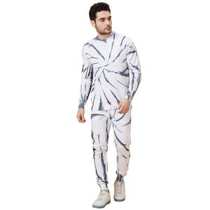 High Quality <b>Men</b> <b>White</b> Tie & Dyed Full Sleeves Summer Tracksuit Set <b>Men</b> O Neck T Shirt With <b>Trousers</b> by Laz Industry - Product Image 4