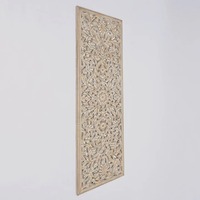 Miroir mural rectangulaire en bois sculpté à la main avec motif floral Mandala, créations anciennes, respectueux de l'environnement, personnalisable, 24x71 pouces, luxe moderne