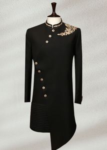 TRENDY---STYLISH EMBROIDERY on BLACK SHERWANI & <b>PANT</b> & MATCHING SHOE WITH DRESS for PARTY-WEAR/WEDDING @ 2023 - Product Image 2