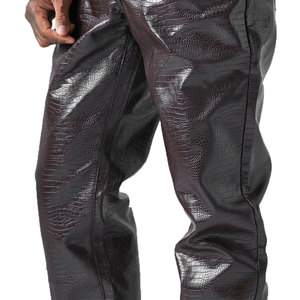 กางเกงหนังสำหรับผู้ชายกางเกงหนังลำลองสำหรับผู้ชายผลิตตามแบบใหม่2023 - Product Image 6
