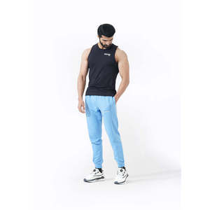 Pantalon de jogging décontracté pour homme M FITNESS, bleu clair, épais, taille élastique, bas de pantalon côtelé, respirant, pantalon de sport d'hiver - Product Image 6
