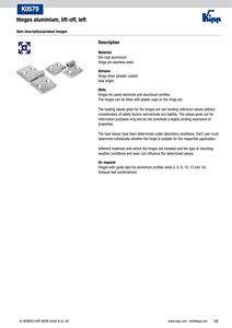 K0579 Lift Off Door <b>Hinge</b> Left 52x48 mm Powder Coated Aluminium Stainless Steel <b>Pin</b> Cabinet Hardware - Product Image 5
