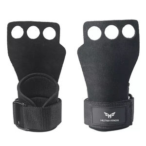 Empuñadura de cuero de bajo precio hecha en fábrica para entrenamiento, levantamiento, empuñaduras cruzadas de fitness para dominadas, agarre de gimnasio de fuerza - Product Image 5