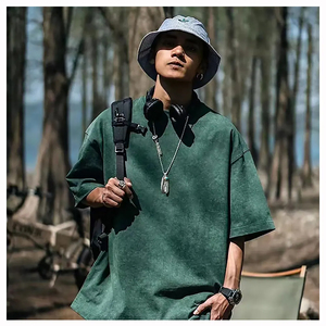 T-shirt surdimensionné personnalisé délavé à l'acide, streetwear pour hommes, épaules tombantes, coton lourd, tee-shirt vintage grunge à manches courtes - Product Image 2