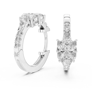 Boucles d'oreilles en forme de feuille de Bali avec diamants ronds, or, or rose, argent 925, argent plaqué or jaune/or rose plaqué, 3,42 g - Product Image 6