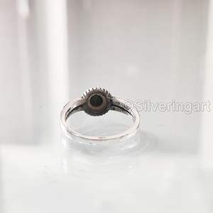 Bague pour femme en turquoise tibétaine naturelle, pierre de naissance de décembre, cadeau de Noël, bijoux faits à la main, bague en argent sterling 925 - Product Image 6