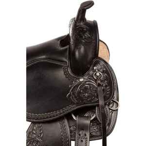 Selle Western sans arbre de style Cowboy faite à la main en cuir véritable naturel avec un design incurvé avec un style Western Cowboy - Product Image 2