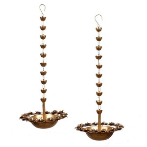Urli colgante decorativo Ideal para festivales y ajustes espirituales Urli colgante con Diya - Product Image 4