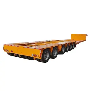 20 40FT 2 3 Axle Low Flatbed Semi Trailer Gooseneck Loader Transport Trailer Gooseneck Low Bed Flatbed Semi Trailer For Sale