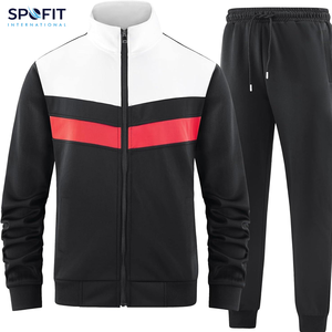 Winter Men's Casual Ripped Tracksuits Warm Fashion Sets Streetwear Customized Color Solid 100% Cotton Hoodie Sets - Product Image 5