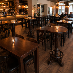 A'dam Old Brown Solid Wood <b>Dining</b> <b>Table</b> 70x70cm | Durable Eco-Friendly Water Resistant Vintage Restaurant Furniture | <b>Table</b> - Product Image 2