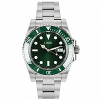 Montre de plongée pour homme avec logo personnalisé OEM, saphir lumineux, étanche 200 m, acier inoxydable, mouvement automatique NH35, montre mécanique pour homme 003
