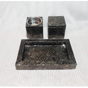 Ensemble de brûleur à encens en bois de style arabe, décoration de maison et de bureau, brûleur à oud, brûleur à charbon de bois, porte-bakhoor, diffuseur - Product Image 1