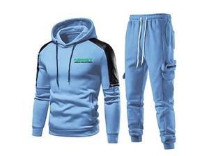 Survêtement en molleton pour homme de haute qualité, taille plus, écologique, hiver, 2 pièces, sweat à capuche, jogging, manches longues, pull décontracté - Product Image 2