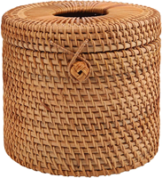 Boîte à mouchoirs en rotin, couvre-papier toilette, boîte de rangement artisanale, écologique, naturelle, décoration intérieure et extérieure, vente en gros du Vietnam