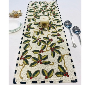 Personalized Design Home Restaurant <b>Beaded</b> Dining Table Decoration Fringed <b>Beaded</b> Christmas Table Runner Home Decor Table - Product Image 6
