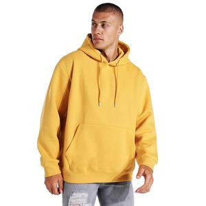 Sweat à capuche décontracté pour homme, 100% coton, tissu français, style oversize, tendance hip-hop, imprimé uni, logo brodé - Product Image 1