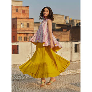 Conjunto de 2 Piezas de Lino con Estampado Floral para Mujer Elise - Top Holgado y Falda - Product Image 2