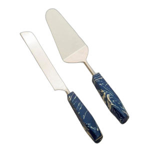 Juego de cuchillo y servidor de acero inoxidable de 2 piezas aceptado con logotipo y tamaño personalizados de nuevo estilo al por mayor para cumpleaños, bodas y eventos - Product Image 2