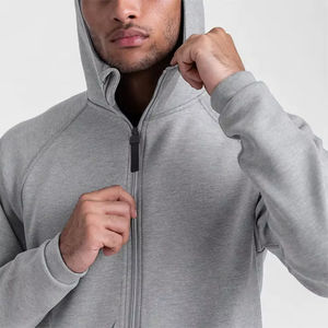 Sweats à capuche pour hommes personnalisés, vente en gros, impression de logo personnalisée, broderie, fermeture éclair, style décontracté, 100% coton, imperméable, haute qualité - Product Image 2