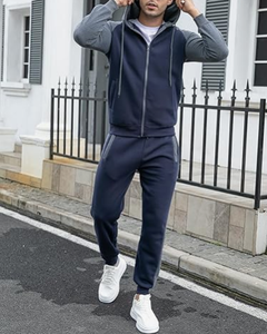 Custom Winter Hooded Heavyweight Mens Tracksuit Set Full <b>Zip</b> Jacket <b>Jogger</b> Pants Breathable Fabric OEM Sportswear Manufacturer - Product Image 3