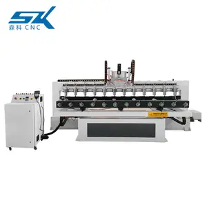 Çok mili 6 kafa 12 kafa silindirik gravür ağaç İşleme döner CNC freze Router makine