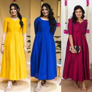 Vestido Moderno y Elegante de Georgette con Detalles Sofisticados en Cuello y Hombros, de Secado Rápido para Fiestas, Adéntrate en la Elegancia - Product Image 6