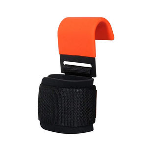 Neoprene <b>Weight</b> Lifting <b>Wrist</b> Hook Straps Non-Slip Power Hooks with Rubber Coated Grips Gym Power-lifting Wraps - Product Image 3