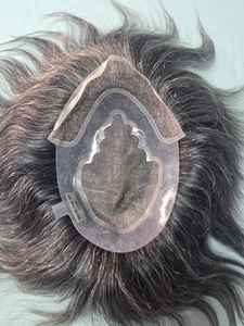 Taz Hair BD, Cabello Humano Remy Indio, con Frente de Encaje, Ondulado Natural, Estilo Negro, Ecológico, Ligero, Parches de Tupé - Product Image 5