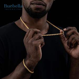 Venta caliente 925 Plata 18K Chapado en oro 5mm Moissanite Miami Collar de cadena de eslabones cubanos para hombres Producto de regalo - Product Image 4