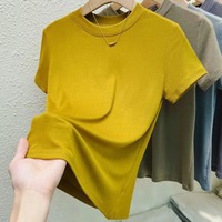 Camiseta de Jersey para Mujer Adolescente, Talla Grande, Manga Corta, Primavera, Sexy, Blanca