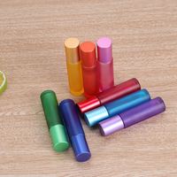Hochwertige Luxus 10ml leere runde bunte Parfüm ätherische Öl flasche galvani sierte Glas walzen flasche mit Stahlkugel