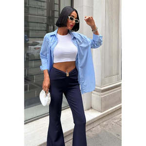 Pantalones Españoles para Mujer 0090 con Detalle de Fruncido y Hebilla - Product Image 6