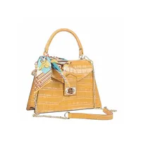 Sac à main structuré en cuir de croco véritable - Fabriqué en Italie - Art. 23332
