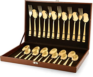 ชุดช้อนทองเหลืองแบบทำด้วยมือเซตช้อนทองเหลือง100% สำหรับห้องครัวและช้อนรับประทานอาหารบนโต๊ะและชุดพื้นบ้านโลโก้ตามสั่ง - Product Image 6