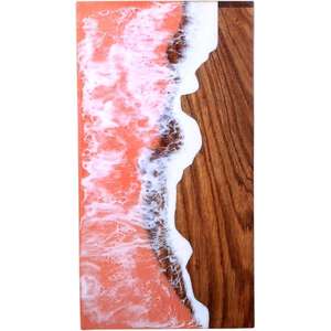 Urne funéraire en bois naturel fabriquée à la main pour cendres Grande urne commémorative avec couvercle sécurisé Urne funéraire unique incrustation de résine souvenir - Product Image 1