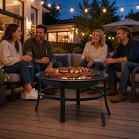 Brasero portable de 26 pouces, foyer extérieur en métal, chauffage pour patio et jardin, barbecue