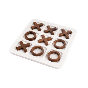 Mármol de calidad experta con Tic-Tac-Toe de madera Juego Tablero de mármol con XO de madera para niños y adultos - Product Image 1