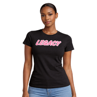 T-shirt de sororité grecque Black Legacy pour femme, motifs diamants, couleurs rose et vert, 100 % coton biologique, écologique, anti-plis, séchage rapide