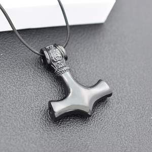 Norse Viking Thor marteau urne pour cendres urne bijoux pour cendres humaines pour femmes coeur crémation collier pour cendres taille personnalisée - Product Image 2