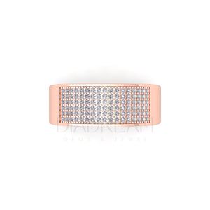 Bague de fiançailles pour homme en argent sterling 925 avec diamant rond brillant de haute qualité, sertie pavé, style HipHop – Le cadeau idéal - Product Image 3