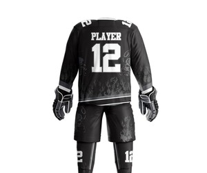 Uniforme de hockey sur glace pour hommes en matériau durable, qualité supérieure, entièrement personnalisable, anti-plis, respirant, imprimé, prix de gros - Product Image 2