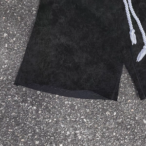 Pantalones cortos unisex cómodos de felpa francesa para gimnasio, pantalones cortos sólidos informales para correr, correr, dividir, logotipo personalizado, Etiqueta Privada, teñido liso - Product Image 6