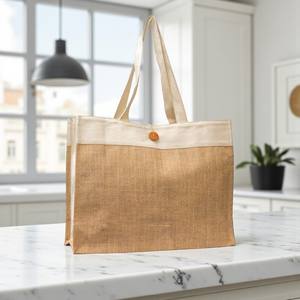 TerraNest personnalisé Durable Jute sac fourre-tout écologique fermeture éclair à la mode été femmes Shopping épaule fourre-tout réutilisable - Product Image 1