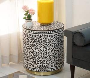 Table d'incrustation d'os avec multi-étagère pour la décoration Table d'appoint de l'espace Incrustation d'os moderne - Product Image 2