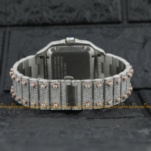 Penjualan laris jam tangan bulat potongan brilian Vvs berlian kejelasan Hip Hop pakaian biasa jam tangan Moissanite untuk pria - Product Image 5